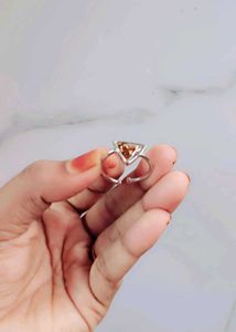 Triangle Resin Rose Ring