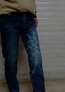 Stylish Graphic Jeans(customised bleached)
