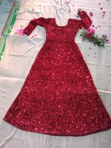 MAROON SEQUENCE GOWN