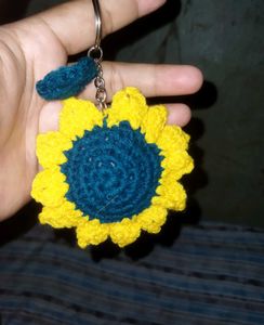 Crochet Sunflower Keychain