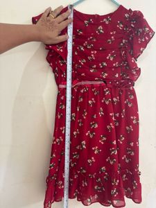 Red Floral Girls Dress
