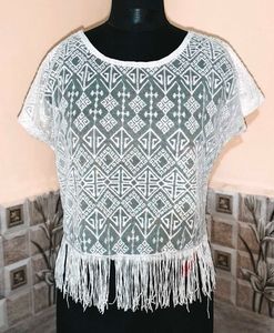 Size S/M 🎁Buy 2 Get 1 Free 🎁White Fringe Top