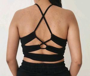 Black Halter Crop Top