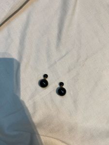 Black Ball Stud Earrings