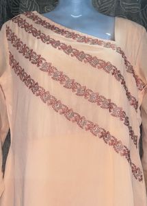 Peach Embroidered Kurta
