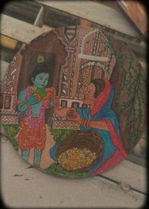 Hand-Painted Little Krishna Paining