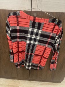 Red and black boxy Top