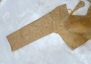 Elegant Golden Full Sleeves Blouse