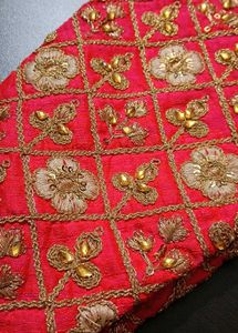 Pink Embroidered Sari Blouse