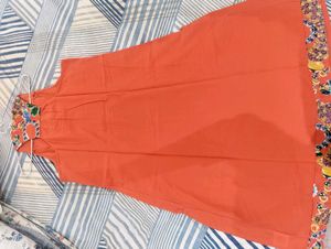 Flowy Orange Fusion Kurti