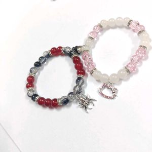 Beaded Charm Bracelets - Set of 2