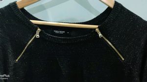 Black And Gold Slouchy Sweater Top🫠