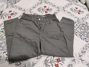 Olive Green High-Waisted Pants