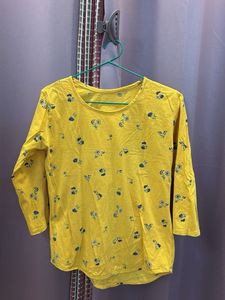 Yellow Floral Print Top