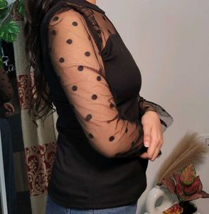 Stylish Black Puff Sleeves Top For Women