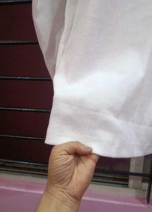 Unisex White High Neck Top