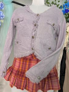 Cute lilac Korean cardigan