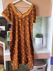 Embroidery Beautiful Cotton Straight Kurti 😍