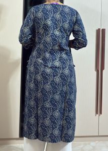 Blue Floral Print Kurta
