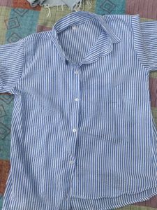 Blue &amp; White Striped Button-Down Shirt