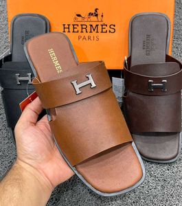 Hermes Men's Stylish Brown Sandals