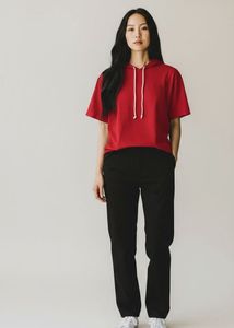 Red Short Sleeve Hoodie