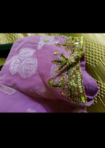 Beautiful Purple Net Saree🪻💗