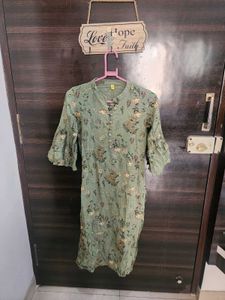 Olive New Balloon Sleeves Kurta 😍