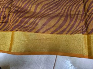 Brown Cotton Saree