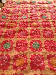 Red &amp; Pink Bandhini Printed Saree Fix Price