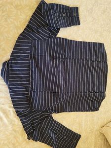 Navy Blue Shirt Horizontal Line