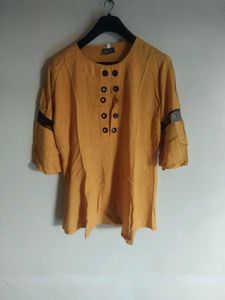 Mustard Button-Up Top