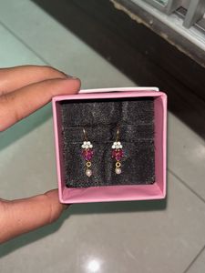 Elegant Gold &amp; Gemstone Drop Earrings