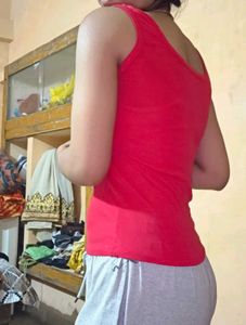 Red Sleeveless Tank Top