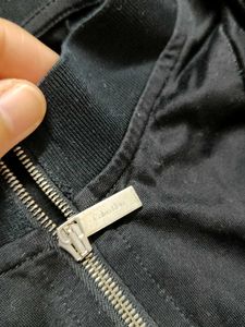 Calvin Klein Men Black Cotton Collar Zip Tshirt
