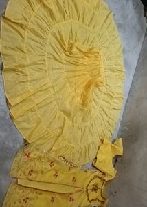 Lehenga With Slit Kurti And Dupatta