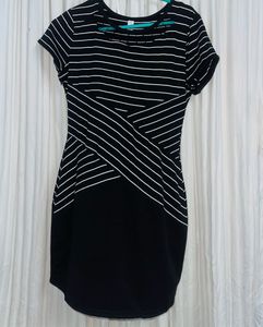 Black & White Striped Bodycon Dress