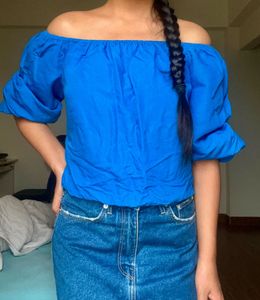 Forever New Puff Sleeves Crop Top