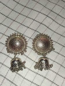 Silver Jhumka Earrings