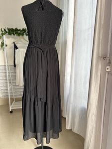 Black Long Bleated Dress