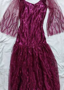 Elegant Purple Sequin Gown