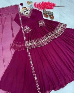 Elegant Blue Embroidered Dress
