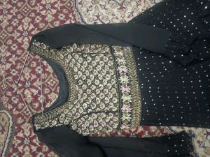 Elegant Black Embroidered Gown