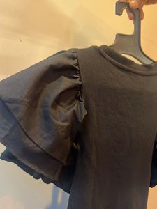 Black Ruffle Sleeve Dress