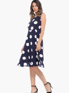 Blue Midi With White Small Dots