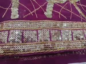 Elegant Purple &amp; Gold Saree