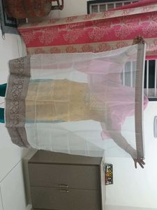 Floral Print Organza Saree