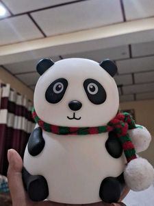 Adorable Panda Coin Bank with Scarf