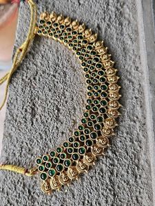 Emerald & Gold Traditional Indian Necklace