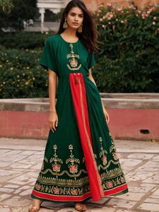 Green Ethenic Cut Out Gown Xxl Size